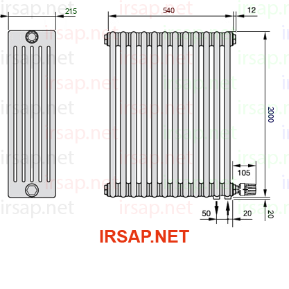 Радиатор IRSAP Tesi 62000/12 T26 CL 01
